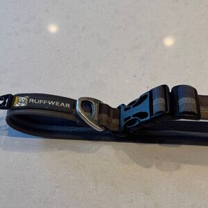Ruffwear Black and Gray Adjustable Dog Collar with Metal D-Ring
